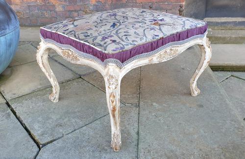 Stylish 19th Century French Upholstered Stool (1 of 6)