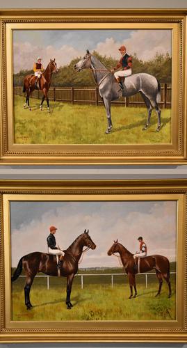 Oil Painting Pair by Walter Vernon "Racehorse Scenes" (1 of 11) Oil Painting Pair by Walter Vernon "Racehorse Scenes" (1 of 11)