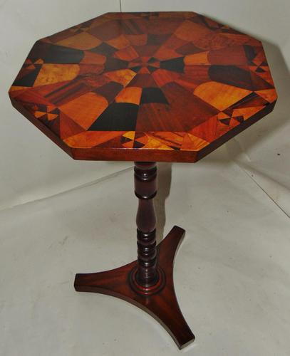 Regency Table with Inlaid Specimen Wood Top (1 of 7)