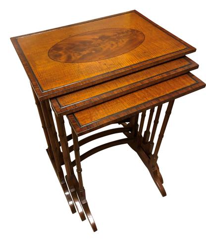 Fine Quality Inlaid Edwardian Nest of Tables c.1900 (1 of 2)