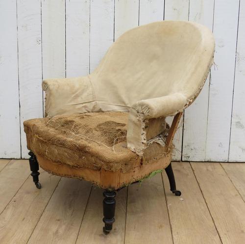 Antique French Deconstructed Napoleon III Tub Armchair (1 of 9)