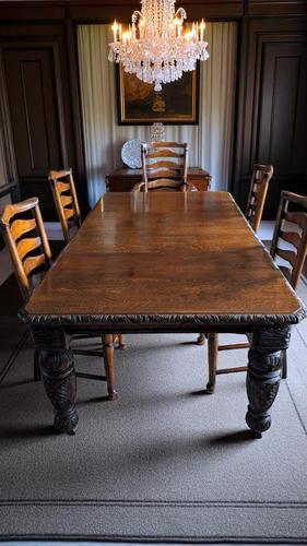 Oak 10 Seat Extending Dining Table (1 of 8)