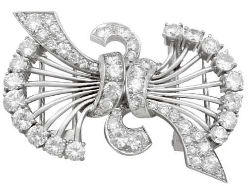 4.16ct Diamond & Platinum Double Clip Brooch - Art Deco c.1930 (1 of 12) 4.16ct Diamond & Platinum Double Clip Brooch - Art Deco c.1930 (1 of 12)