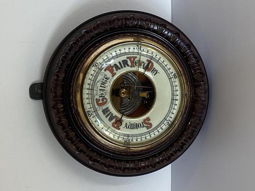 Antique Round Aneroid Wall Barometer (1 of 4) Antique Round Aneroid Wall Barometer (1 of 4)