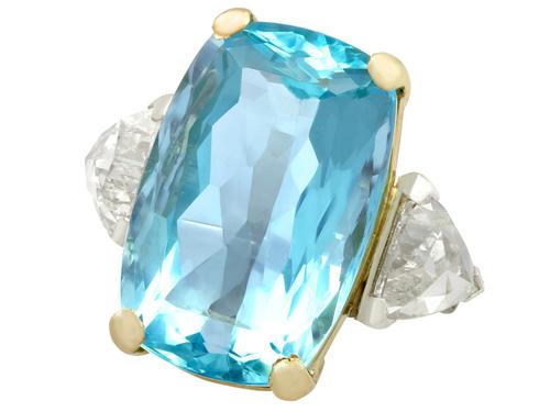 25.23ct Aquamarine & 3.40ct Diamond, Platinum Dress Ring - Vintage c.1950 (1 of 9) 25.23ct Aquamarine & 3.40ct Diamond, Platinum Dress Ring - Vintage c.1950 (1 of 9)