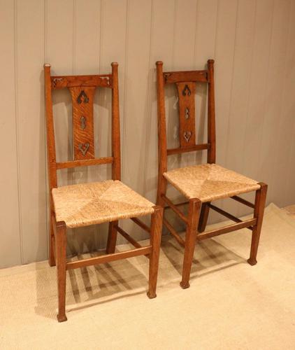 Pair of Oak Arts & Crafts Chairs (1 of 10)