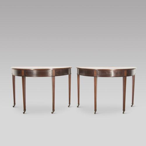 Pair of 19th Century Mahogany Demi Lune Tables (1 of 4) Pair of 19th Century Mahogany Demi Lune Tables (1 of 4)