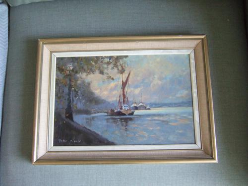 John Neale, Oil on Board: "Evening, The Embankment" (1 of 6) John Neale, Oil on Board: "Evening, The Embankment" (1 of 6)