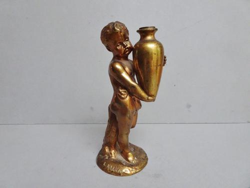 Gilt Bronze Figurine of a Cherub - Louis Kley - Late 19th Century (1 of 6) Gilt Bronze Figurine of a Cherub - Louis Kley - Late 19th Century (1 of 6)