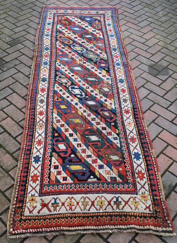 Antique Caucasian Genge Long Rug 279x89cm (1 of 6) Antique Caucasian Genge Long Rug 279x89cm (1 of 6)