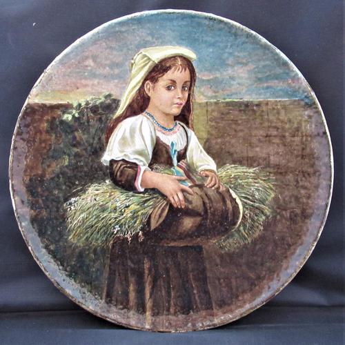 Hand Painted Copeland Art Pottery Decorative Plate, Dobbin's Breakfast, c1870 (1 of 5)