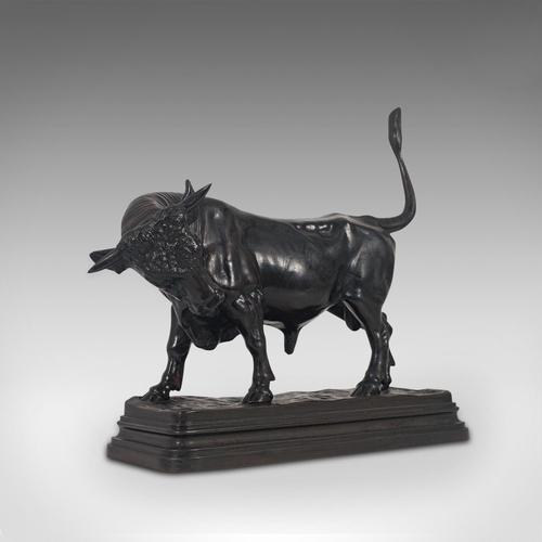 Antique Bull Figure, Austrian, Bronze, Study, Statue c.1900 (1 of 12)