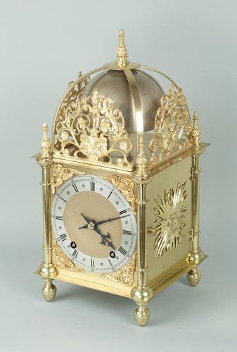 Fine Quality Late Victorian Brass W&H Lantern Mantel Clock (1 of 10)