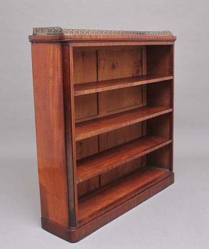 Early 19th Century Mahogany Open Bookcase with Brass Gallery (1 of 8)