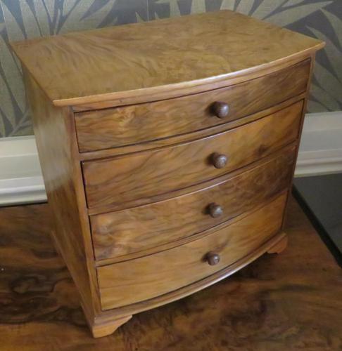 Burr Walnut Miniature Chest of Drawers 20th Century (1 of 6)