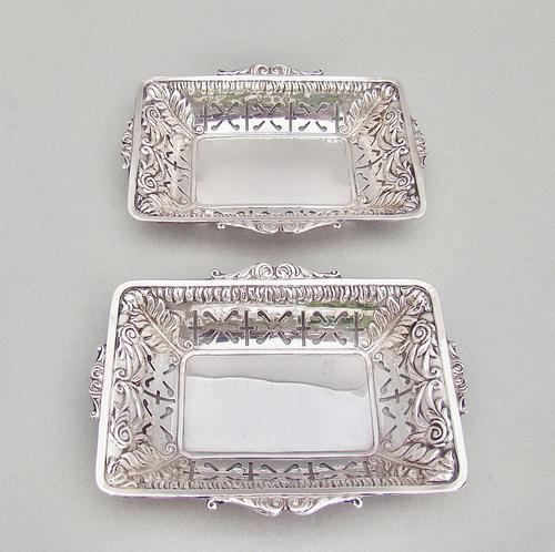 Unusual Pair of Victorian Silver Bonbon Dishes by Minshull & Latimer, Birmingham 1898 (1 of 5)