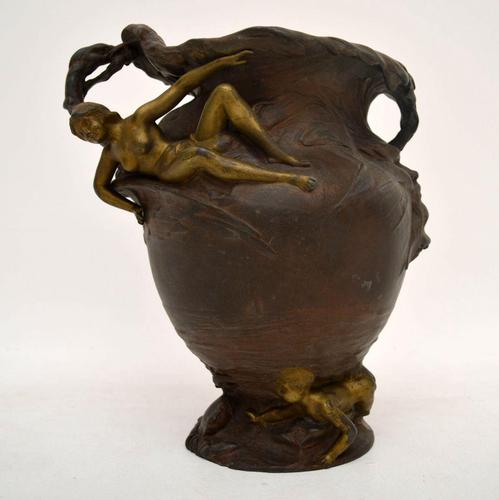 French Antique Art Nouveau Bronze Urn (1 of 10) French Antique Art Nouveau Bronze Urn (1 of 10)