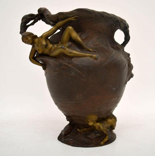 French Antique Art Nouveau Bronze Urn (1 of 10)