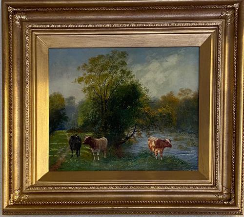 Oil on Canvas “Cattle Grazing” by Wilson Hepple (1 of 3)