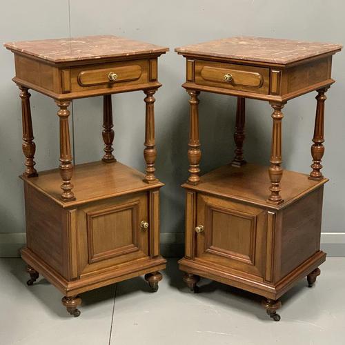 Pair of French Walnut Bedside Cabinets (1 of 8)