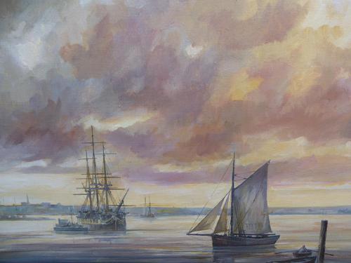 Oil on Canvas Sunset Seascape Listed Artist David Griffin (1 of 14) Oil on Canvas Sunset Seascape Listed Artist David Griffin (1 of 14)