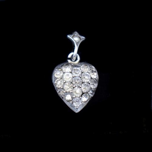 Antique Old Cut Paste Sterling Silver Puffy Heart Pendant Charm (1 of 8) Antique Old Cut Paste Sterling Silver Puffy Heart Pendant Charm (1 of 8)