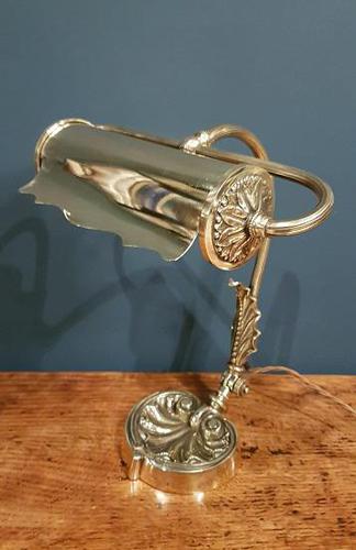 Superb Antique Brass Adjustable Desk Lamp (1 of 7)