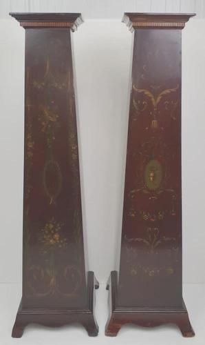 Edwardian Inlaid & Painted Mahogany Pair of Jardiniere or Bust Stands (1 of 4) Edwardian Inlaid & Painted Mahogany Pair of Jardiniere or Bust Stands (1 of 4)