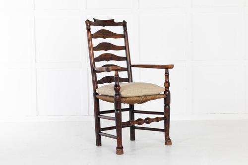 18th Century English Elm Ladder-Back Carver Chair (1 of 11)