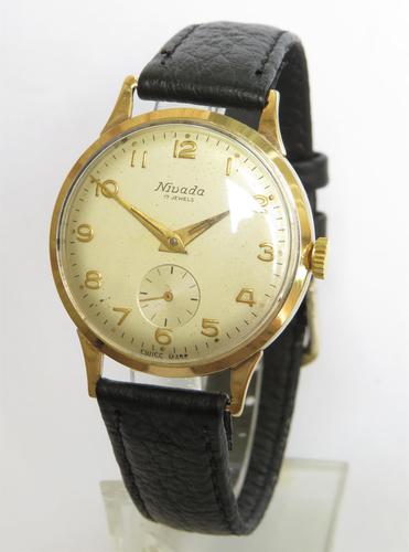 Gents 9ct Gold Nivada Wrist Watch, 1962 (1 of 5)