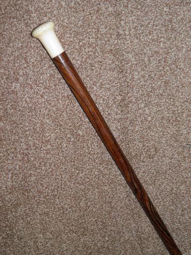 Antique Rosewood Walking Stick / Cane with Pommel Handle Top (1 of 11)