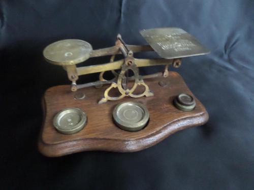 Old Post Office Letter Scale with Weights (1 of 4)