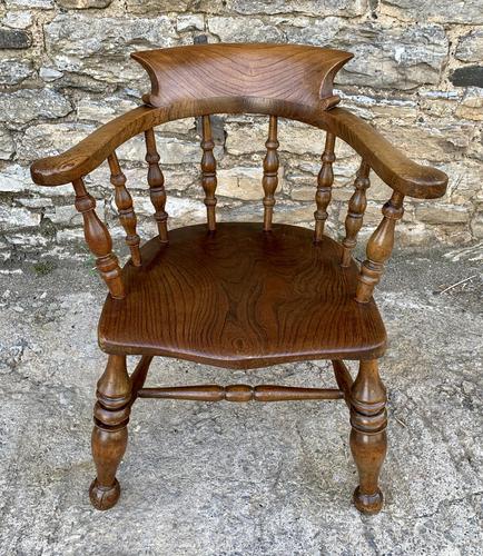 Antique Elm Captains Chair or Smokers Bow (1 of 14)