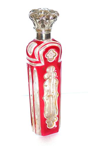 Bohemian Overlaid Glass Scent Bottle c.1890 (1 of 5)