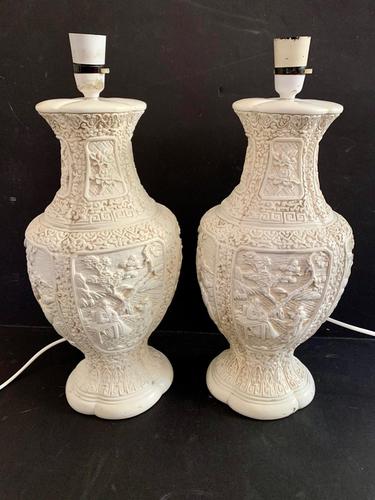 Pair of Plaster Moulded Lamp c.1930 (1 of 5)