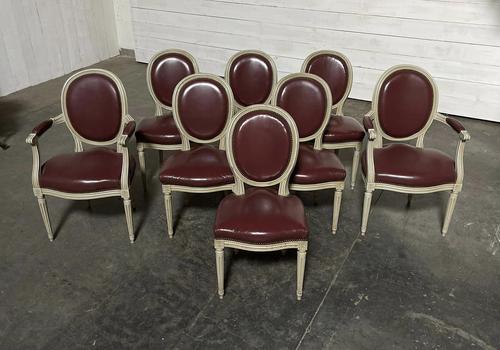 Set of 8 French Dining Chairs Lovely Original Finish (1 of 18)