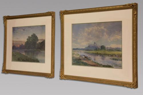 Francis G Coleridge - Pair of Watercolours - Eton & Windsor (1 of 4) Francis G Coleridge - Pair of Watercolours - Eton & Windsor (1 of 4)