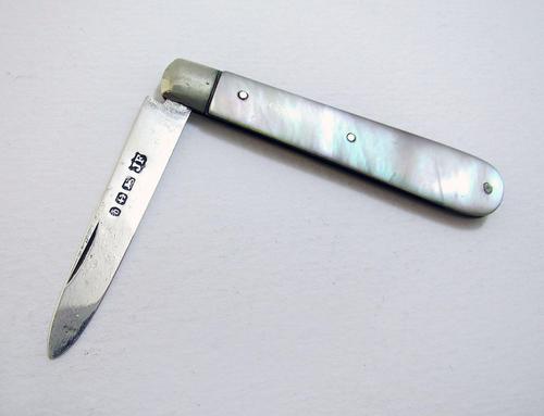 Antique Victorian 1878 Small Solid Sterling Silver Mother of Pearl Mop English Folding Pocket Fruit Penknife (1 of 5) Antique Victorian 1878 Small Solid Sterling Silver Mother of Pearl Mop English Folding Pocket Fruit Penknife (1 of 5)