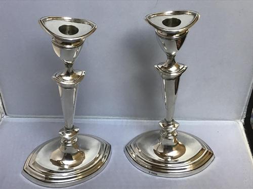 Excellent Pair of Solid Silver Candlesticks (1 of 6)