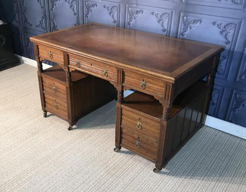 Victorian Oak Aesthetic Movement Desk (1 of 18)