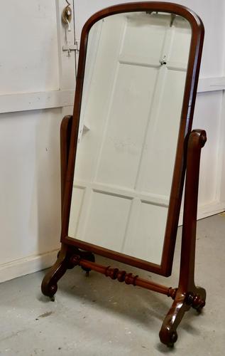 Large Victorian Mahogany Cheval Dressing  Mirror (1 of 9)