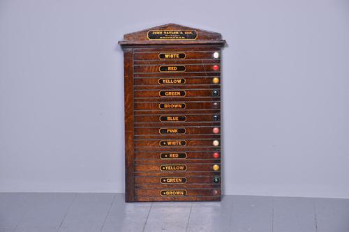 Victorian John Taylor & Sons Oak Billiard Scoreboard (1 of 5) Victorian John Taylor & Sons Oak Billiard Scoreboard (1 of 5)