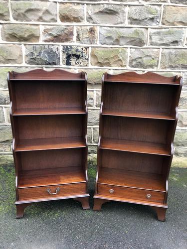 Pair of Mahogany Waterfall Open Bookcase (1 of 9) Pair of Mahogany Waterfall Open Bookcase (1 of 9)