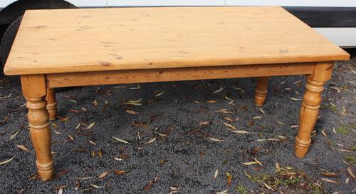 1940's Country Pine Dining Table with Turned Legs (1 of 3)