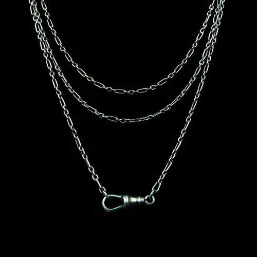 Antique Victorian Sterling Silver Long Guard Muff Chain Necklace with Dog Clip (1 of 8) Antique Victorian Sterling Silver Long Guard Muff Chain Necklace with Dog Clip (1 of 8)