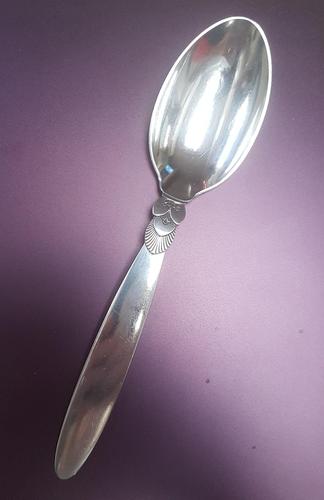 Georg Jensen Sterling Silver Cactus Pattern Dessert Spoon (1 of 3)