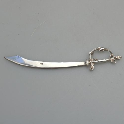 Solid Silver Novelty Egyptian Scimitar / Sword Letter Opener 20th Century (1 of 6)