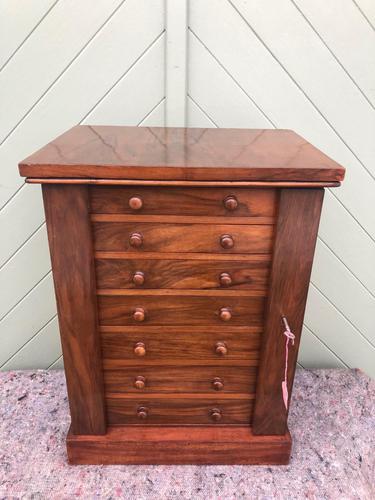 Antique Small Walnut Wellington Collectors Chest (1 of 10)