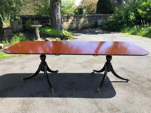 Antique Mahogany Twin Pillar Extending Dining Table (1 of 11)