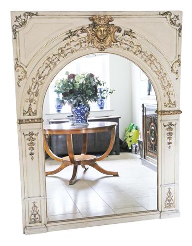 19th Century overmantle wall floor mirror painted (1 of 7) 19th Century overmantle wall floor mirror painted (1 of 7)